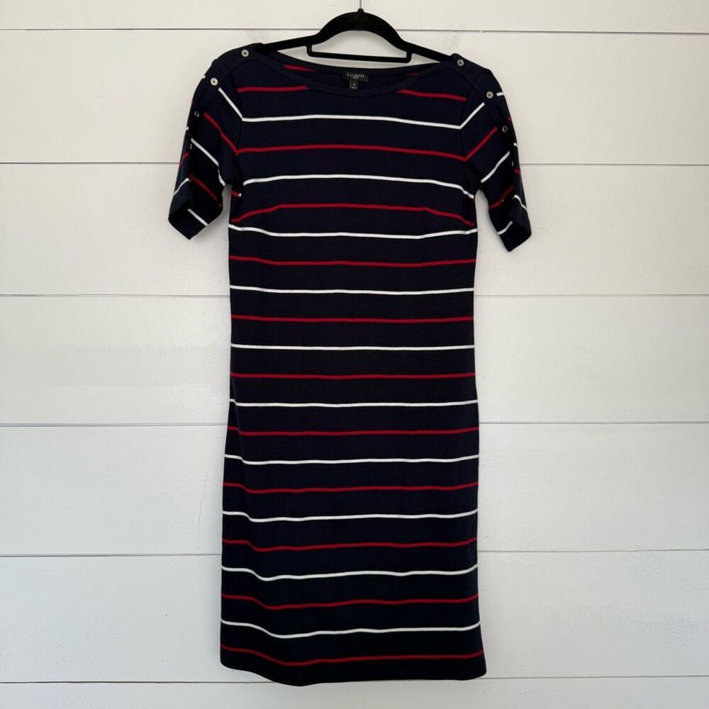 Talbots Women’s Petite Navy Blue Shirt Dress New